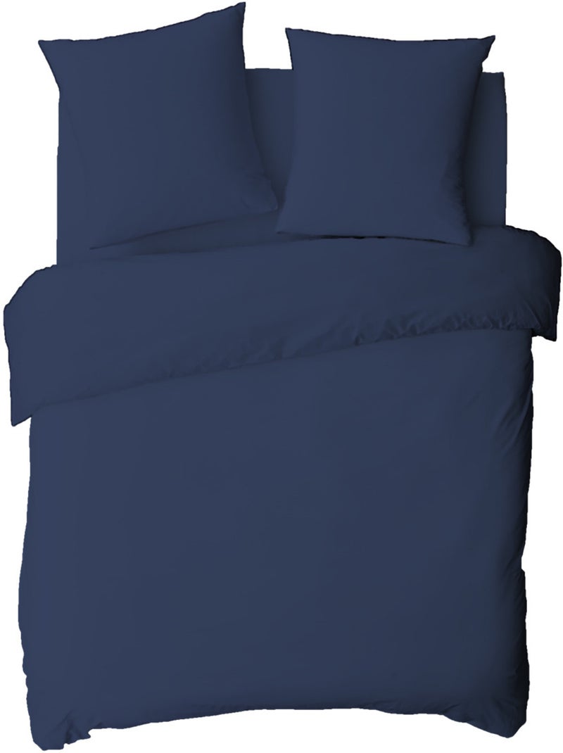 Future Home - Drap housse en coton 57 fils uni bonnet 25cm Bleu - Kiabi