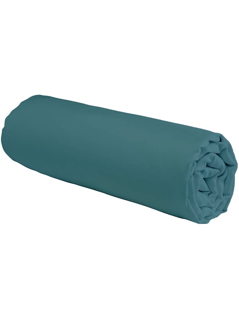 Future Home - Drap housse en coton 57 fils uni bonnet 25cm Bleu canard - Kiabi