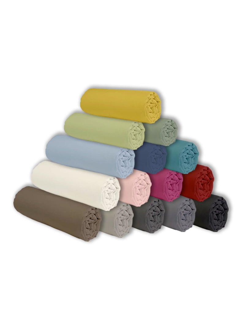 Future Home - Drap housse en coton 57 fils uni bonnet 25cm gris anthracite - Kiabi