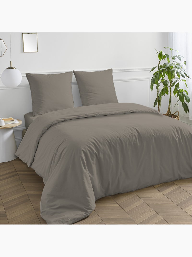 Future Home - Drap housse en coton 57 fils uni bonnet 25cm Gris foncé - Kiabi