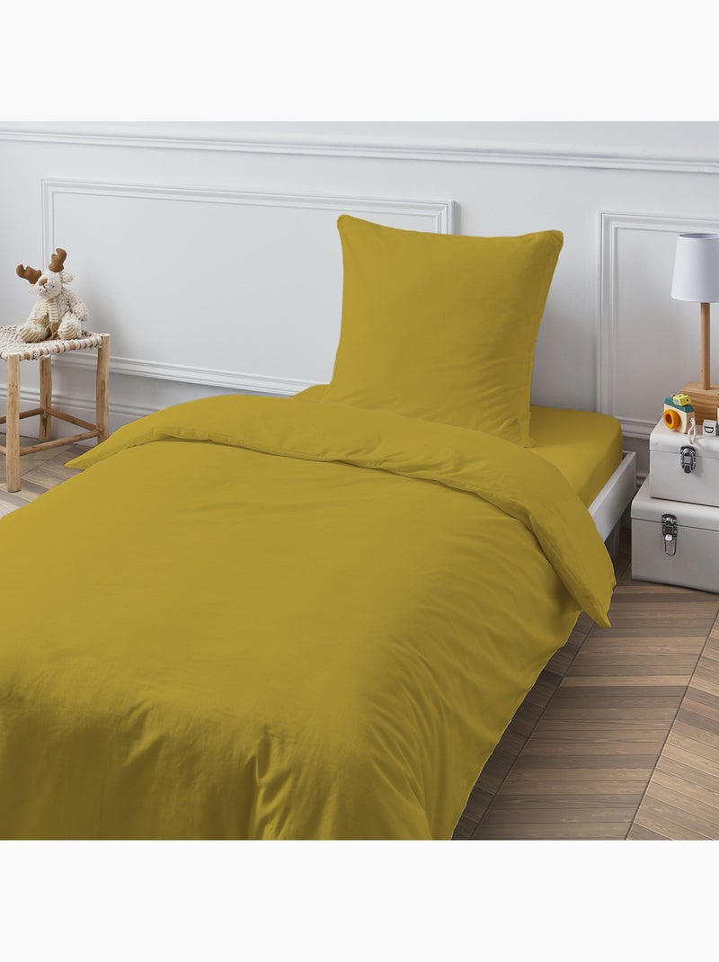 Future Home - Drap housse en coton 57 fils uni bonnet 25cm Jaune - Kiabi