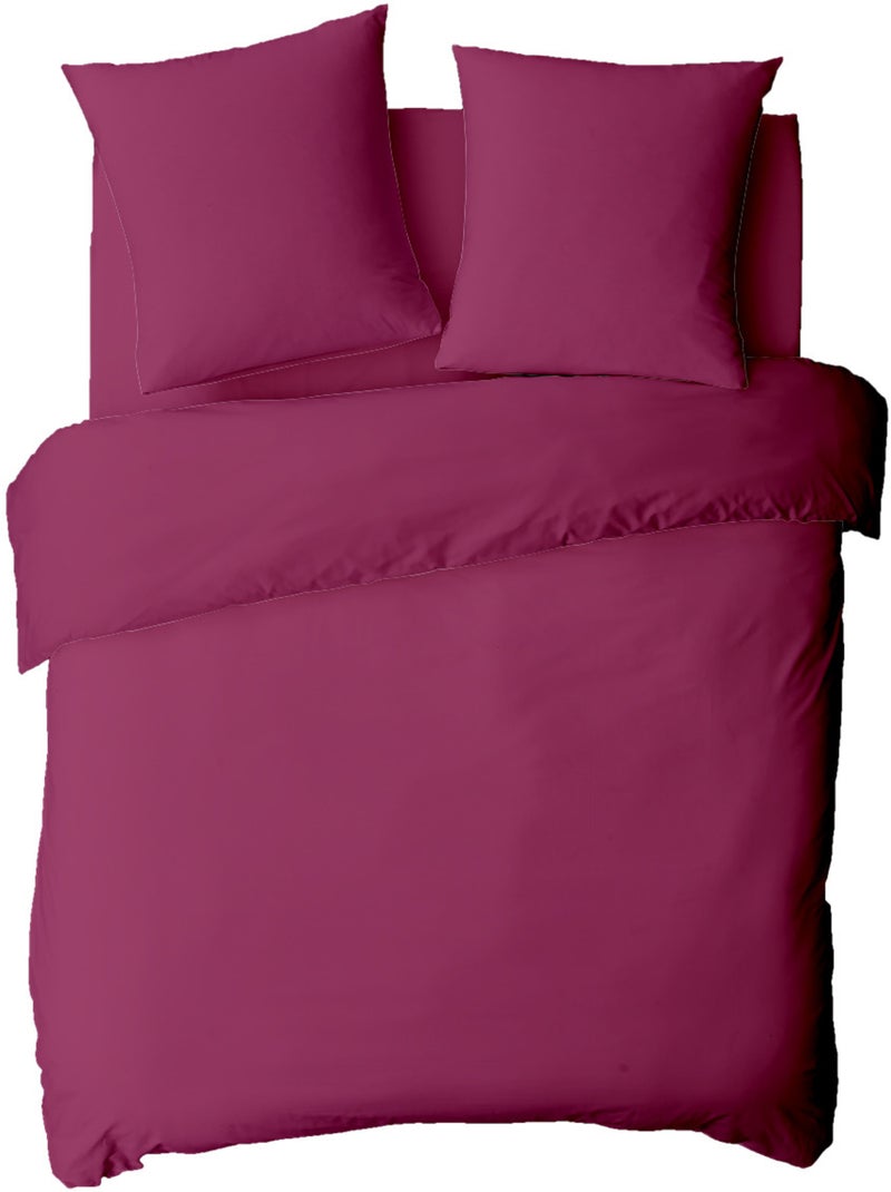 Future Home - Drap housse en coton 57 fils uni bonnet 25cm Magenta - Kiabi
