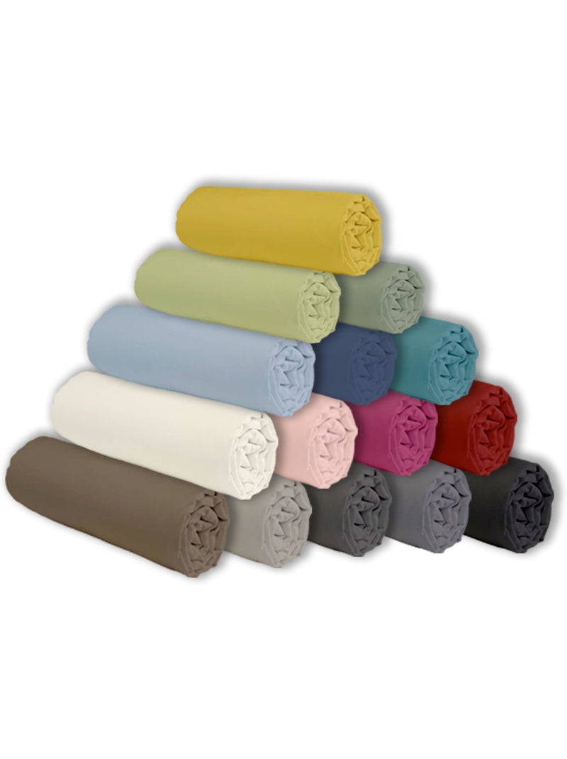 Future Home - Drap housse en coton 57 fils uni bonnet 25cm Vert Sauge - Kiabi