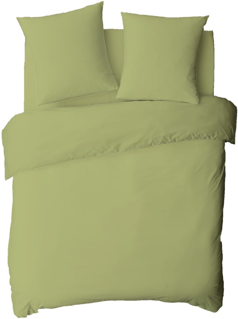 Future Home - Drap housse en coton 57 fils uni bonnet 25cm Vert tilleul - Kiabi