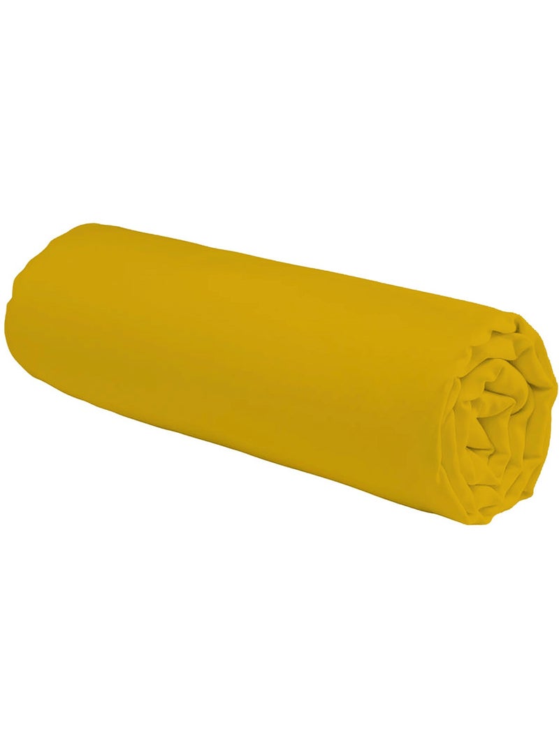 Future Home - Drap housse en coton 57 fils uni Jaune - Kiabi