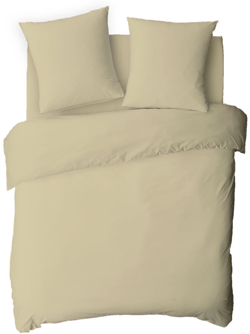 Future Home - Drap housse uni en coton 57 fils Beige - Kiabi