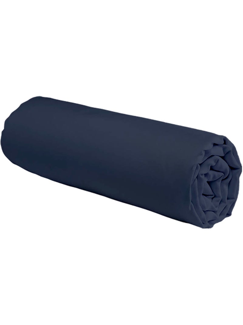 Future Home - Drap housse uni en coton 57 fils Bleu encre - Kiabi