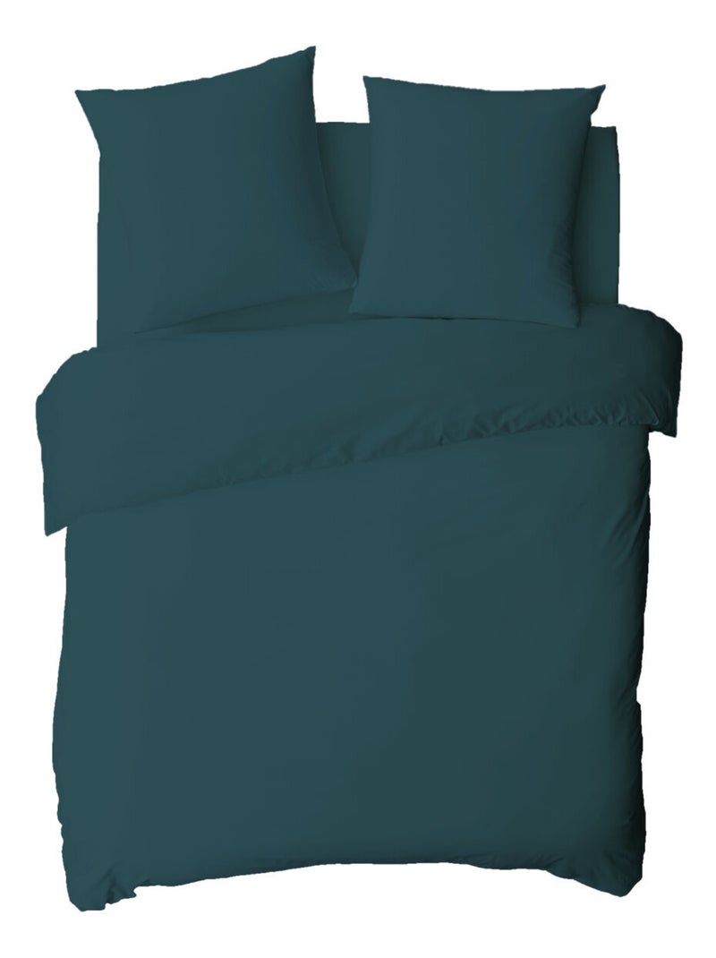 Future Home - Drap housse uni en coton 57 fils Bleu pétrole - Kiabi