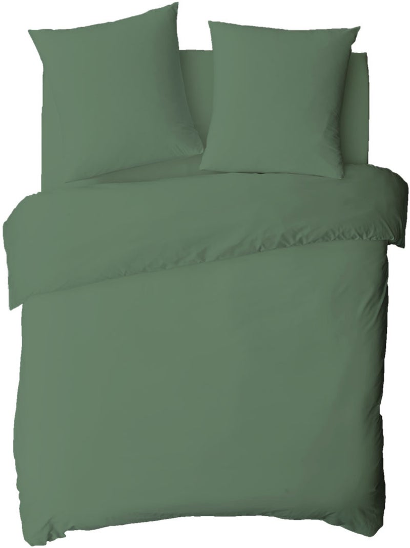Future Home - Drap housse uni en coton 57 fils Vert de gris - Kiabi