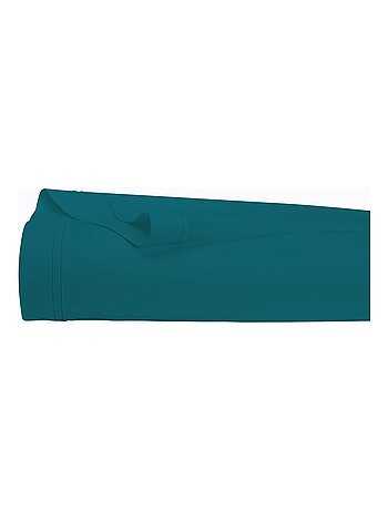 Future Home - Drap plat en coton 57 fils uni bleu pétrole
