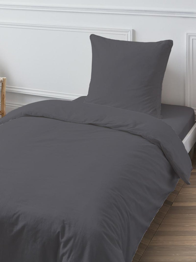 Future home - housse de couette en coton 57 fils unie Gris - Kiabi