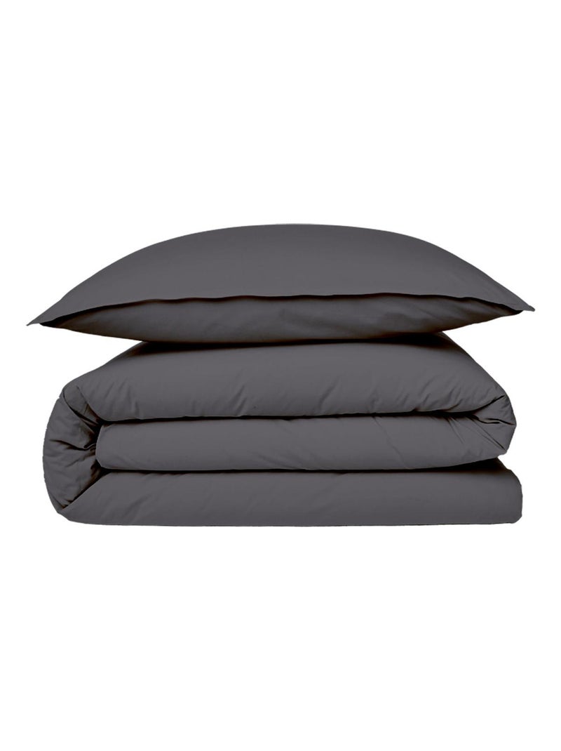 Future home - housse de couette en coton 57 fils unie Gris - Kiabi