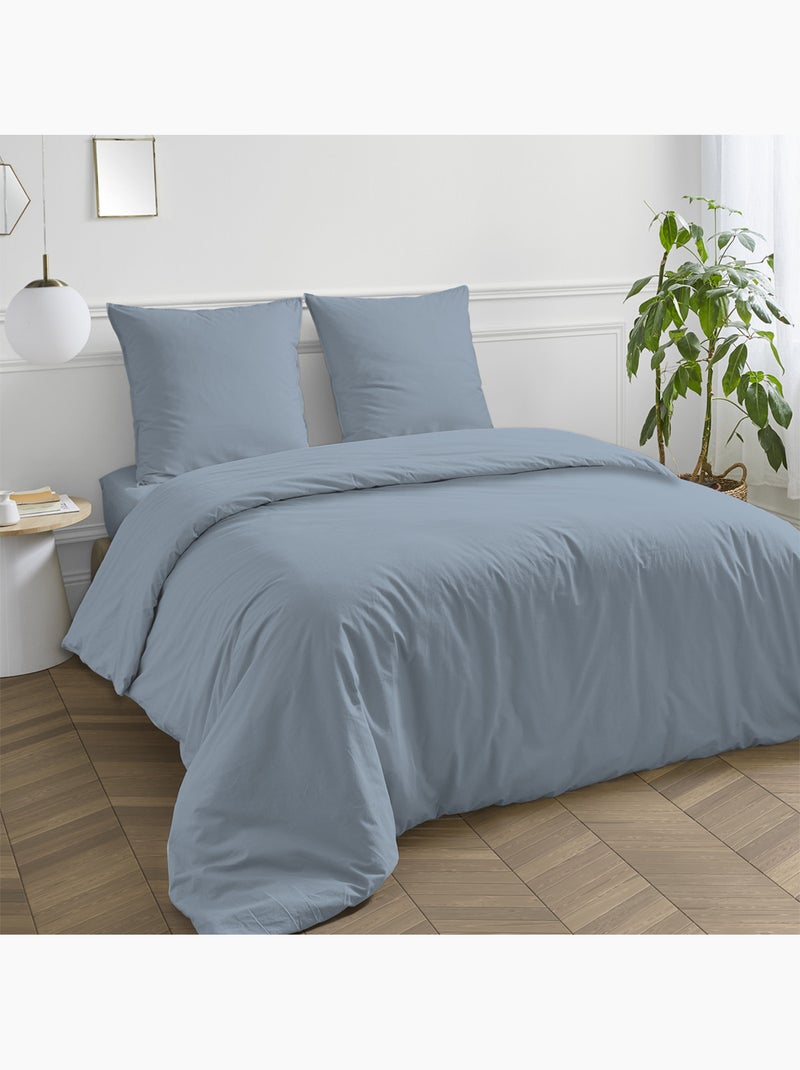 Future home - housse de couette en coton 57 fils unie Gris clair - Kiabi