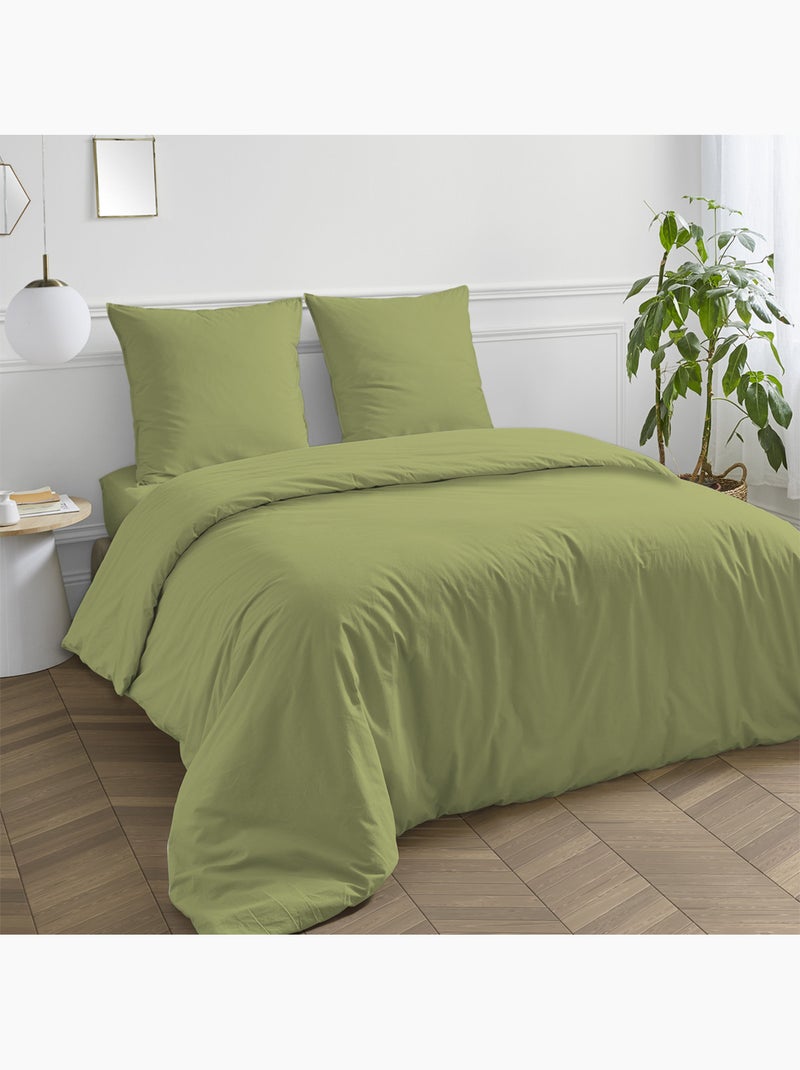 Future home - housse de couette en coton 57 fils unie Vert tilleul - Kiabi