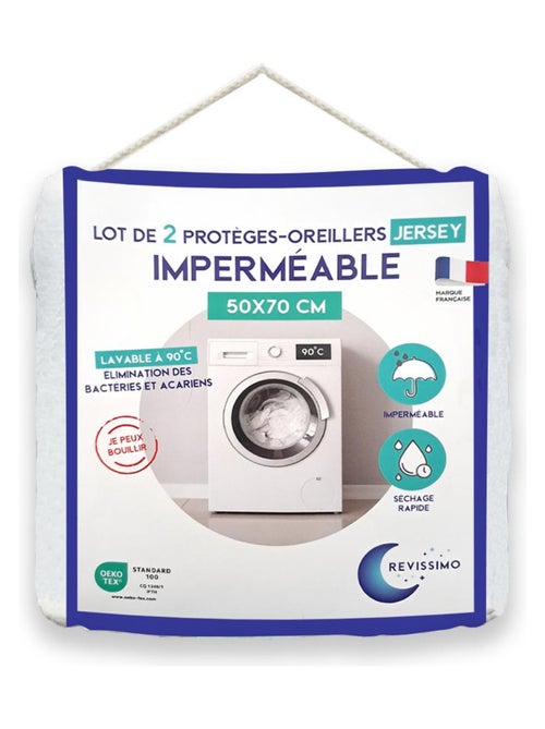 Future Home - Lot de 2 protèges oreillers imperméables en jersey - Kiabi Future Home - Lot de 2 protèges oreillers imperméables en jersey - Kiabi