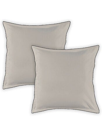Future Home - Lot de 2 taies d'oreiller unies en coton finition bourdon
