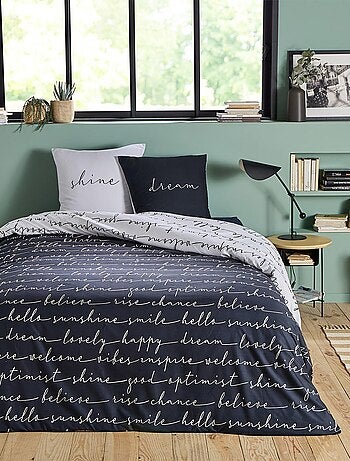Future Home - Parure de lit 2 personnes à texte réversible
