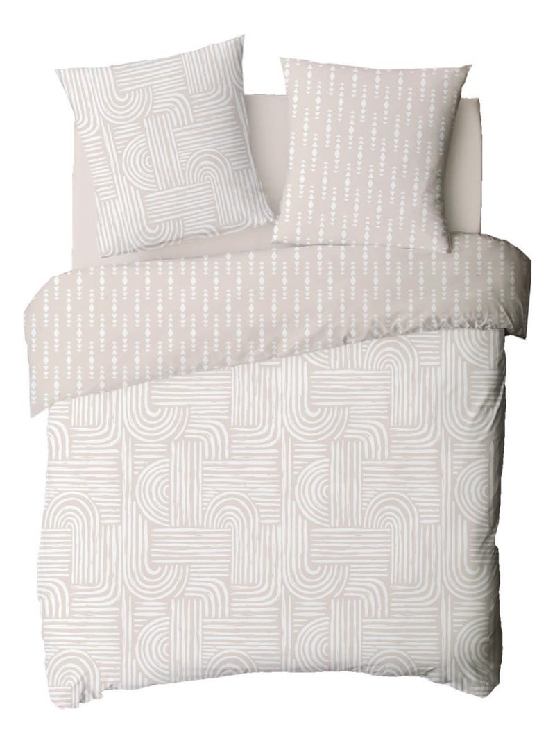 Future Home - Parure de lit 2 personnes arche en coton Beige - Kiabi