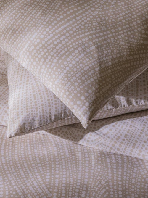 Future Home - Parure de lit 2 personnes en coton 57 fils imprimé beige - Kiabi Future Home - Parure de lit 2 personnes en coton 57 fils imprimé beige - Kiabi