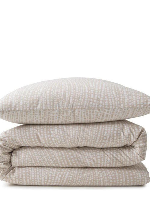 Future Home - Parure de lit 2 personnes en coton 57 fils imprimé beige - Kiabi Future Home - Parure de lit 2 personnes en coton 57 fils imprimé beige - Kiabi