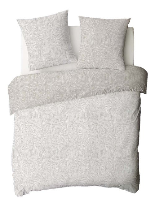 Future Home - Parure de lit 2 personnes en coton 57 fils imprimé beige - Kiabi Future Home - Parure de lit 2 personnes en coton 57 fils imprimé beige - Kiabi