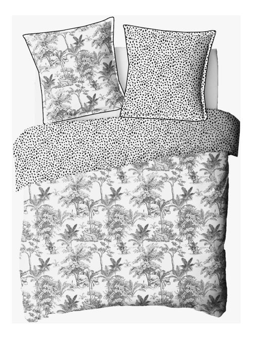 Future Home - Parure de lit 2 personnes en coton 57 fils imprimé blanc - Kiabi Future Home - Parure de lit 2 personnes en coton 57 fils imprimé blanc - Kiabi