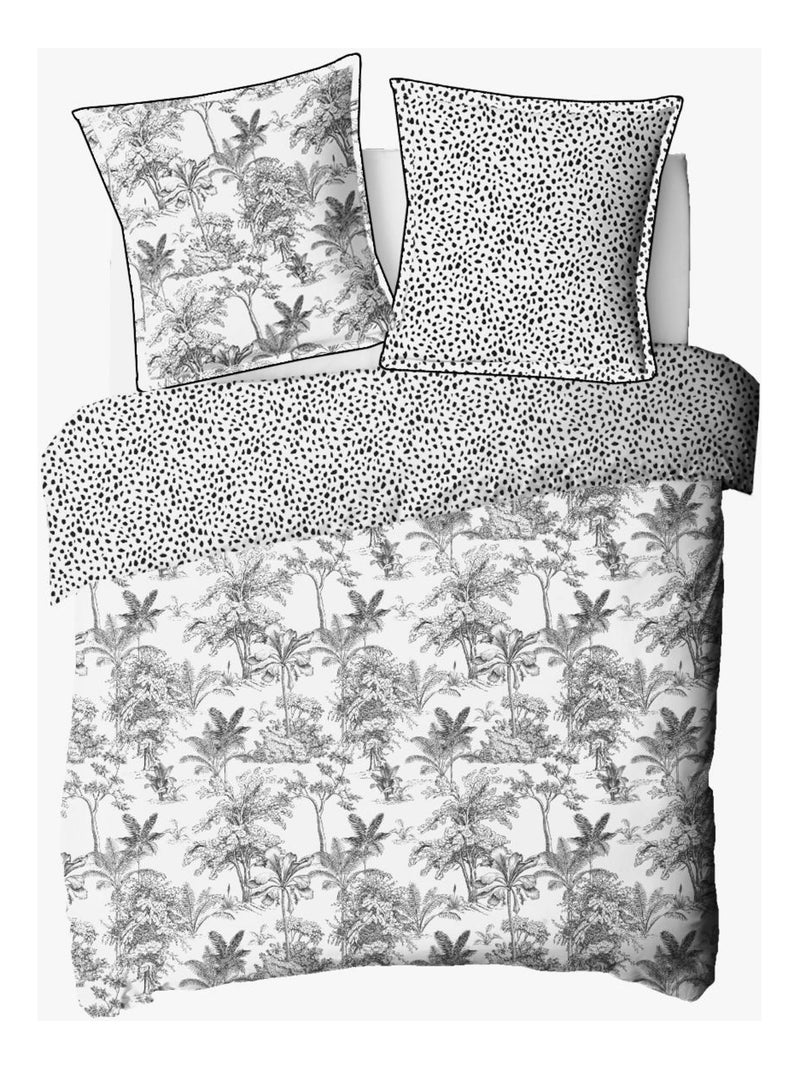 Future Home - Parure de lit 2 personnes en coton 57 fils imprimé blanc Blanc - Kiabi