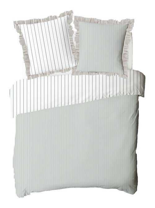 Future Home - Parure de lit 2 personnes en coton 57 fils imprimé blanc - Kiabi Future Home - Parure de lit 2 personnes en coton 57 fils imprimé blanc - Kiabi