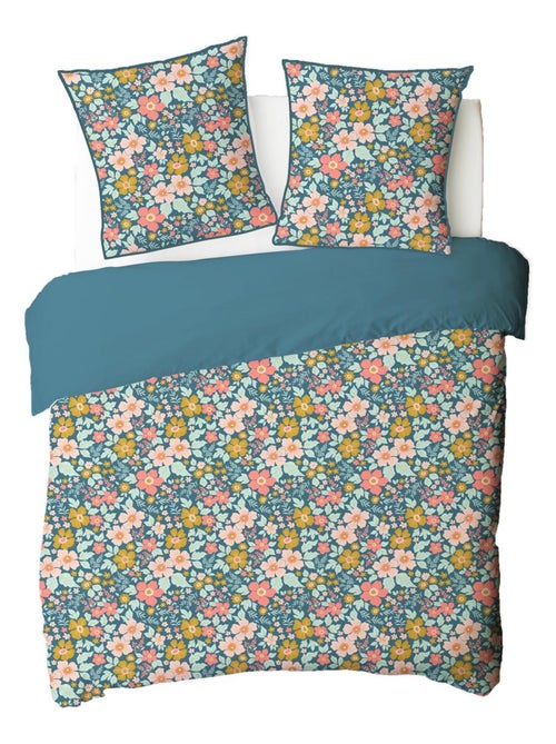 Future Home - Parure de lit 2 personnes en coton 57 fils imprimé bleu - Kiabi Future Home - Parure de lit 2 personnes en coton 57 fils imprimé bleu - Kiabi
