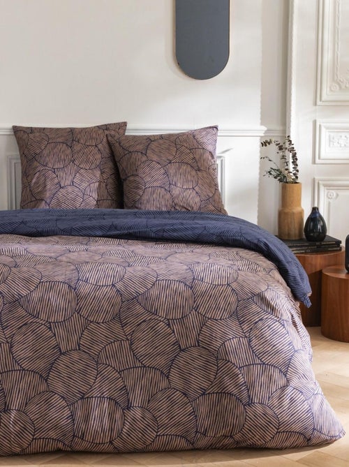 Future Home - Parure de lit 2 personnes en coton 57 fils imprimé bleu - Kiabi Future Home - Parure de lit 2 personnes en coton 57 fils imprimé bleu - Kiabi