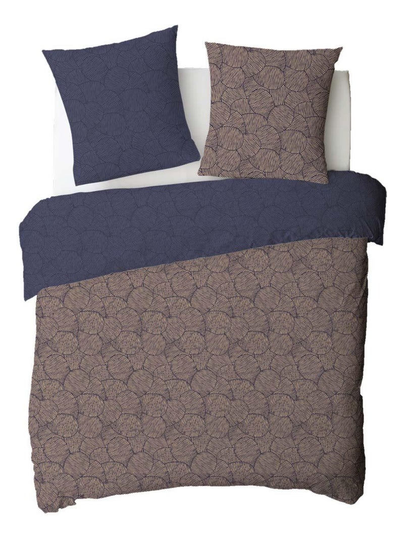 Future Home - Parure de lit 2 personnes en coton 57 fils imprimé bleu Bleu - Kiabi