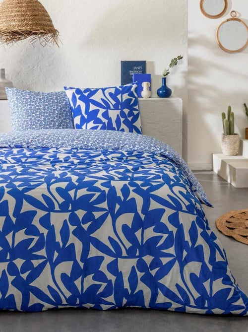 Future Home - Parure de lit 2 personnes en coton 57 fils imprimé bleu - Kiabi Future Home - Parure de lit 2 personnes en coton 57 fils imprimé bleu - Kiabi