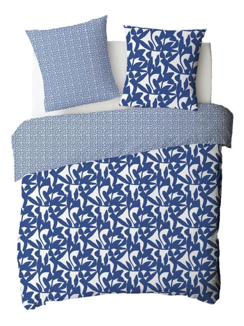 Future Home - Parure de lit 2 personnes en coton 57 fils imprimé bleu - Kiabi Future Home - Parure de lit 2 personnes en coton 57 fils imprimé bleu - Kiabi