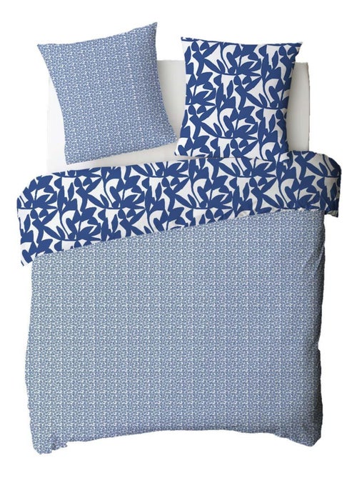 Future Home - Parure de lit 2 personnes en coton 57 fils imprimé bleu - Kiabi Future Home - Parure de lit 2 personnes en coton 57 fils imprimé bleu - Kiabi