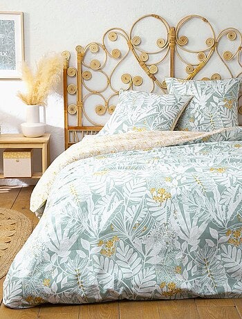 Future Home - Parure de lit 2 personnes en coton 57 fils imprimé bleu