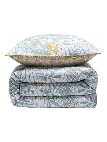 Future Home - Parure de lit 2 personnes en coton 57 fils imprimé bleu