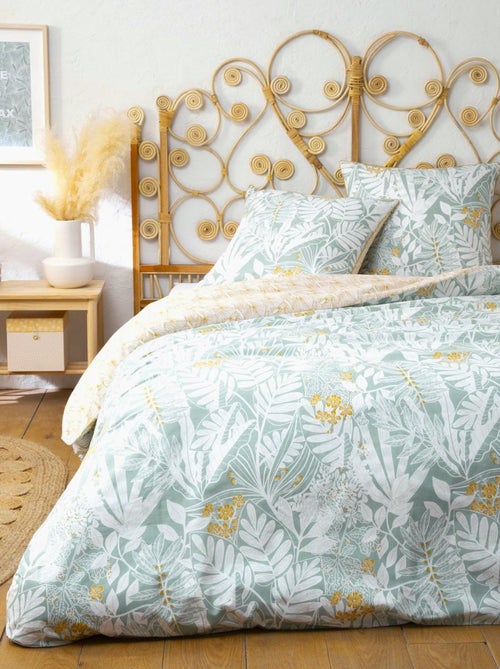 Future Home - Parure de lit 2 personnes en coton 57 fils imprimé bleu - Kiabi Future Home - Parure de lit 2 personnes en coton 57 fils imprimé bleu - Kiabi