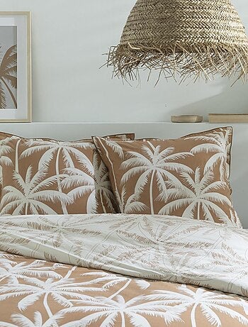 Future Home - Parure de lit 2 personnes en coton 57 fils imprimé camel