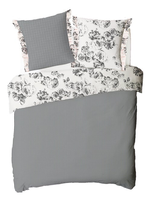 Future Home - Parure de lit 2 personnes en coton 57 fils imprimé ecru - Kiabi Future Home - Parure de lit 2 personnes en coton 57 fils imprimé ecru - Kiabi