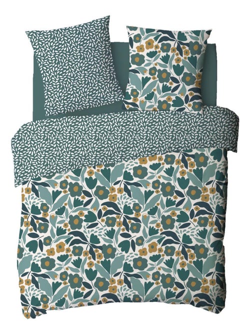 Future Home - Parure de lit 2 personnes en coton 57 fils imprimé vert - Kiabi Future Home - Parure de lit 2 personnes en coton 57 fils imprimé vert - Kiabi