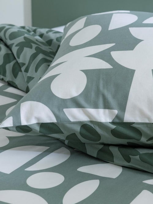 Future Home - Parure de lit 2 personnes en coton 57 fils imprimé vert - Kiabi Future Home - Parure de lit 2 personnes en coton 57 fils imprimé vert - Kiabi