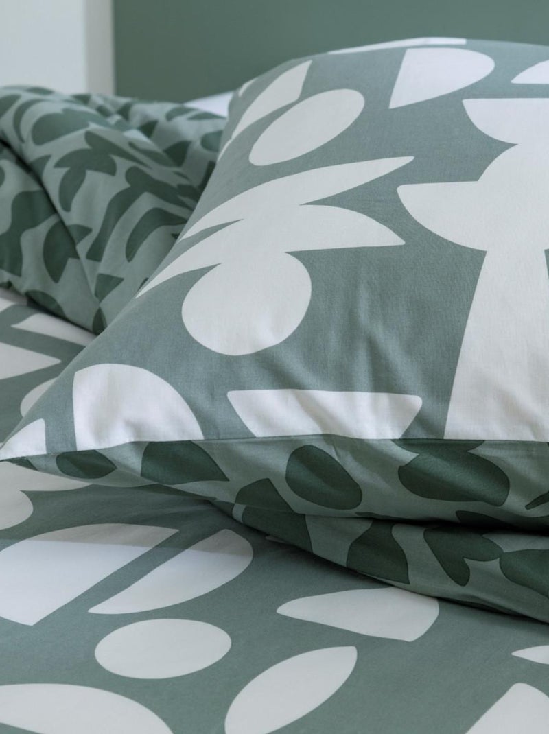 Future Home - Parure de lit 2 personnes en coton 57 fils imprimé vert Vert - Kiabi