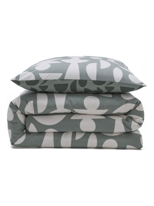Future Home - Parure de lit 2 personnes en coton 57 fils imprimé vert - Kiabi Future Home - Parure de lit 2 personnes en coton 57 fils imprimé vert - Kiabi