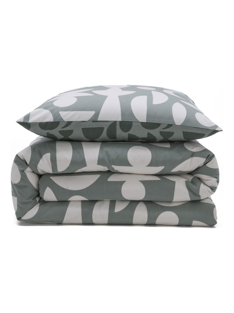 Future Home - Parure de lit 2 personnes en coton 57 fils imprimé vert Vert - Kiabi