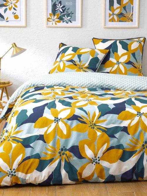 Future Home - Parure de lit 2 personnes en percale 70 fils imprimé bleu - Kiabi Future Home - Parure de lit 2 personnes en percale 70 fils imprimé bleu - Kiabi