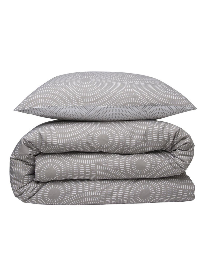 Future Home - Parure de lit 2 personnes en polycoton 57 fils Gris - Kiabi
