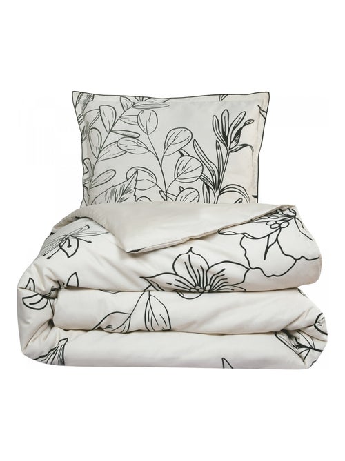 Future Home - Parure de lit 2 personnes en satin de coton imprimé végétal - Kiabi Future Home - Parure de lit 2 personnes en satin de coton imprimé végétal - Kiabi
