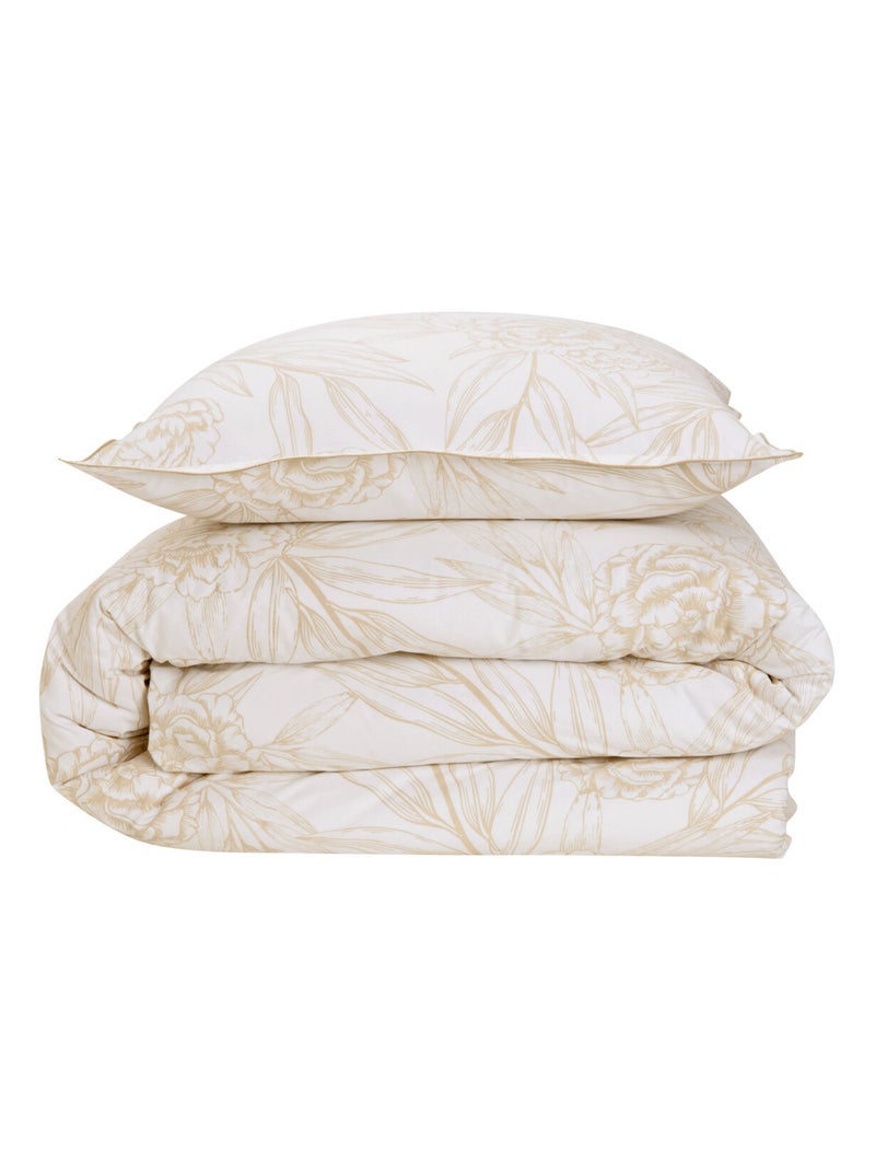 Future Home - Parure de lit 2 personnes en satin de coton réversible Blanc - Kiabi