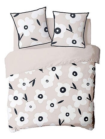 Future Home - Parure de lit 2 personnes fleur en coton