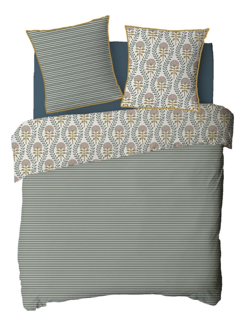 Future Home - Parure de lit 2 personnes floral charme rayé Multicolore - Kiabi